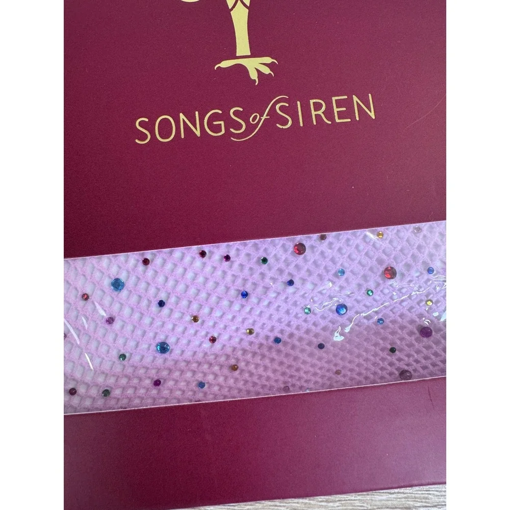 Songs of Siren Pink Fishnet Stockings with Multi Colored Rhinestones New